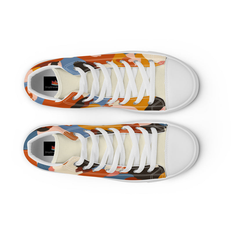 Abstract Faces High Top #32 - Lifestyle Shot | HA!LO Canvas Sneakers