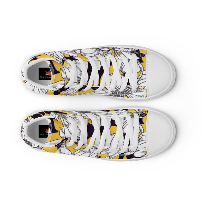 Sunflower Sketch High Top #33 - Lifestyle Shot | HA!LO Canvas Sneakers
