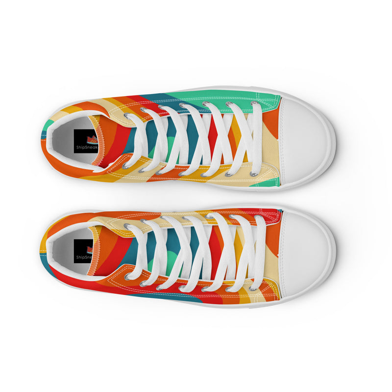 Teal Gradient High Top #39 - Close Up Detail | HA!LO Canvas Sneakers