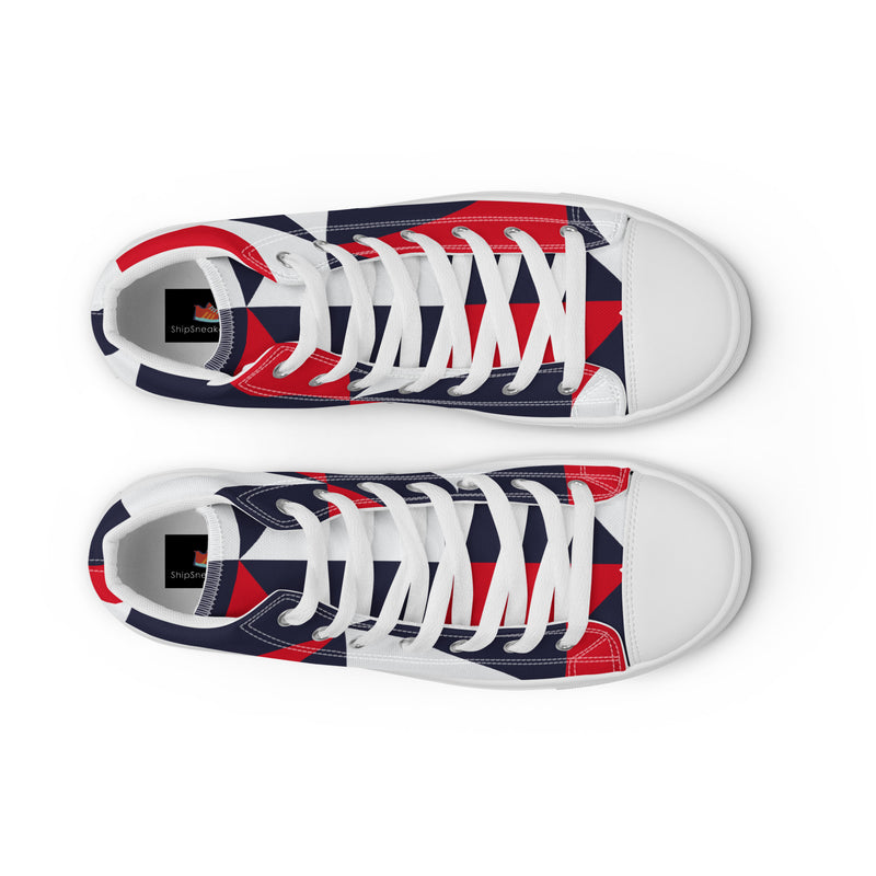 Geometric Navy High Top #45 - Lifestyle Shot | HA!LO Canvas Sneakers