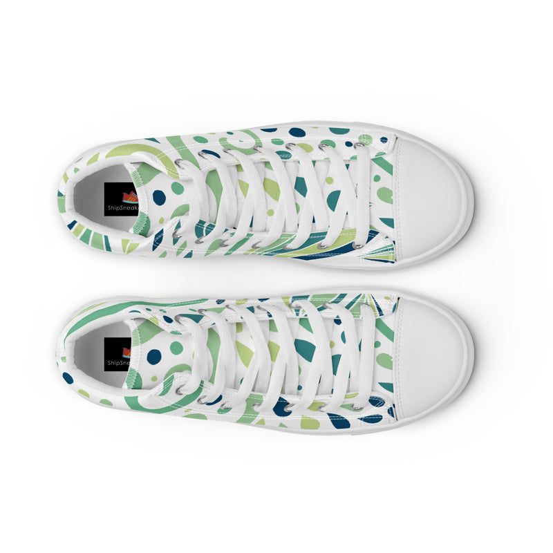 Green Swirl High Top #53 - Lifestyle Shot | HA!LO Canvas Sneakers