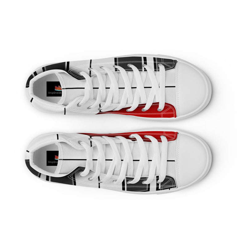 Black Stripe High Top #68 - Lifestyle Shot | HA!LO Canvas Sneakers