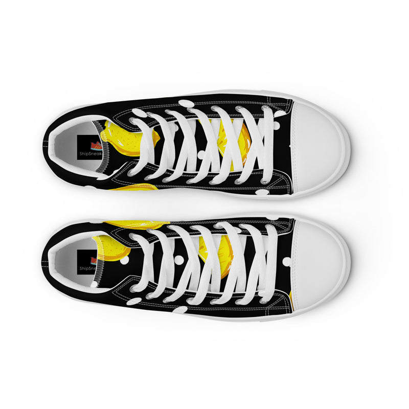 Yellow Split High Top #69 - Lifestyle Shot | HA!LO Canvas Sneakers