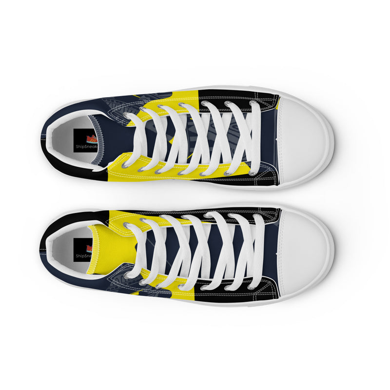 Tribal Navy High Top #73 - Lifestyle Shot | HA!LO Canvas Sneakers
