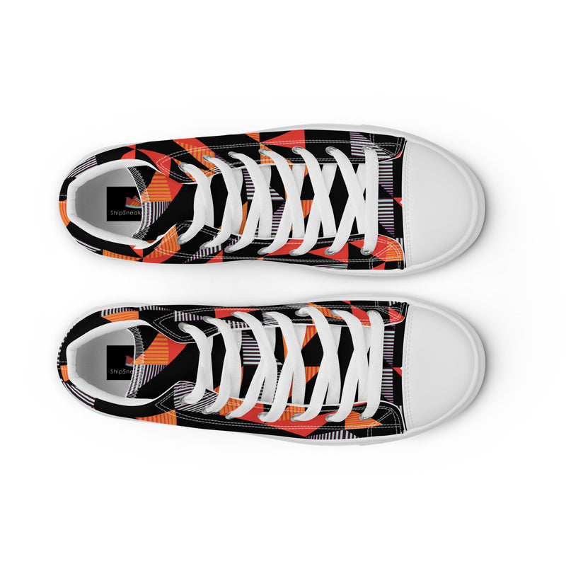 Red Triangle High Top #74 - Lifestyle Shot | HA!LO Canvas Sneakers