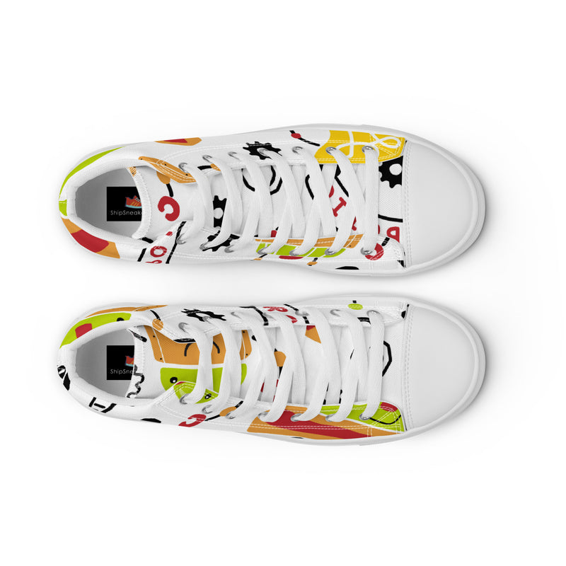 Emoji Doodle High Top #76 - Lifestyle Shot | HA!LO Canvas Sneakers