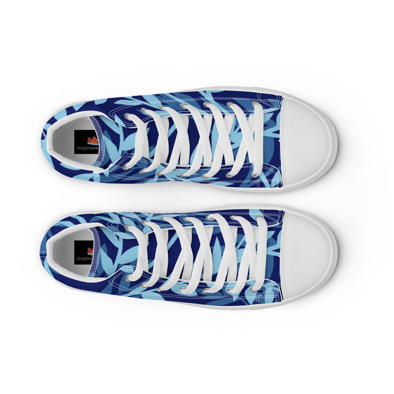 Blue Leaf High Top #84 - Lifestyle Shot | HA!LO Canvas Sneakers