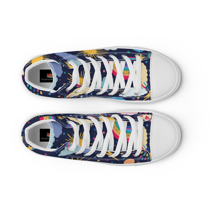 Celestial Night High Top #109 - Lifestyle Shot | HA!LO Canvas Sneakers