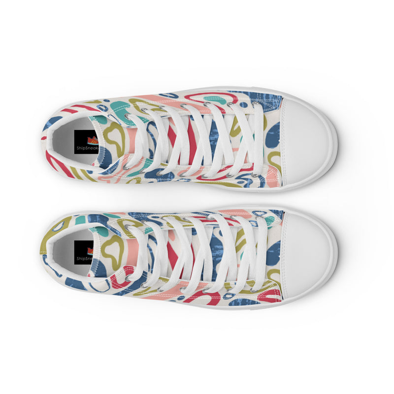 Pastel Abstract High Top #115 - Lifestyle Shot | HA!LO Canvas Sneakers