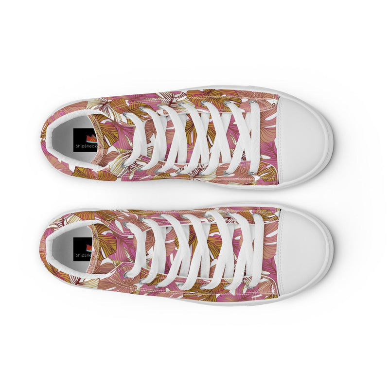 Tropical Flower High Top #117 - Lifestyle Shot | HA!LO Canvas Sneakers
