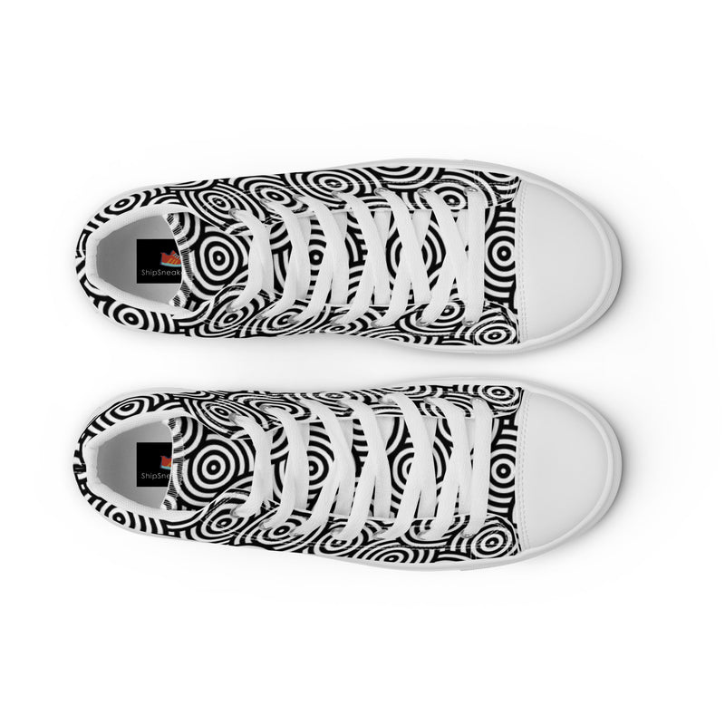 Hypnotic Circle High Top #120 - Lifestyle Shot | HA!LO Canvas Sneakers
