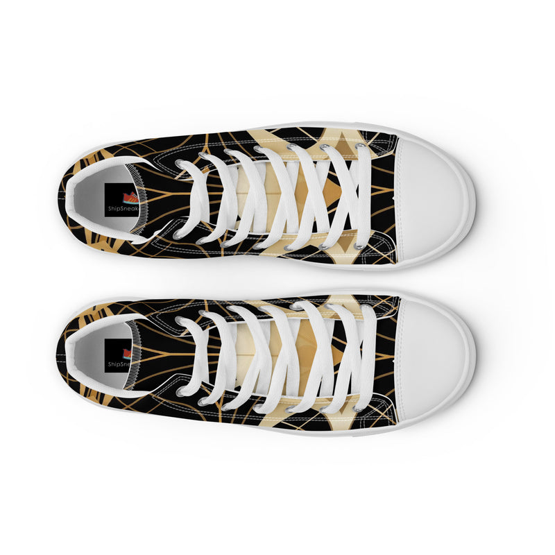 Art Deco Gold High Top #138 - Lifestyle Shot | HA!LO Canvas Sneakers