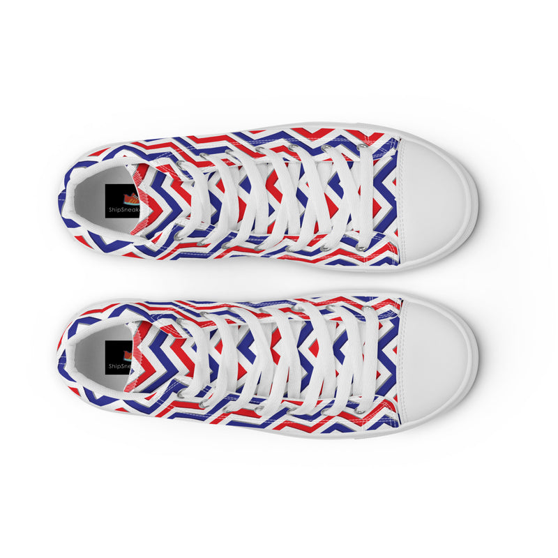 Patriotic Chevron High Top #156 - Lifestyle Shot | HA!LO Canvas Sneakers