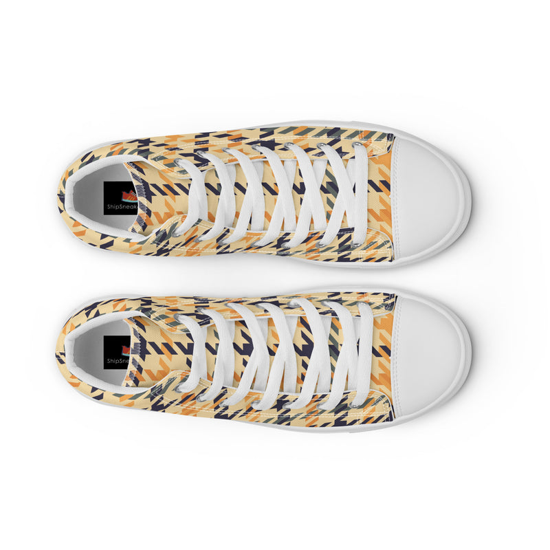 Mustache Gold High Top #164 - Lifestyle Shot | HA!LO Canvas Sneakers
