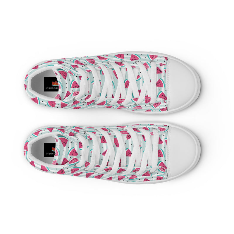 Watermelon Slice High Top #188 - Lifestyle Shot | HA!LO Canvas Sneakers