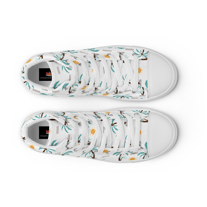 Palm Tree High Top #189 - Lifestyle Shot | HA!LO Canvas Sneakers