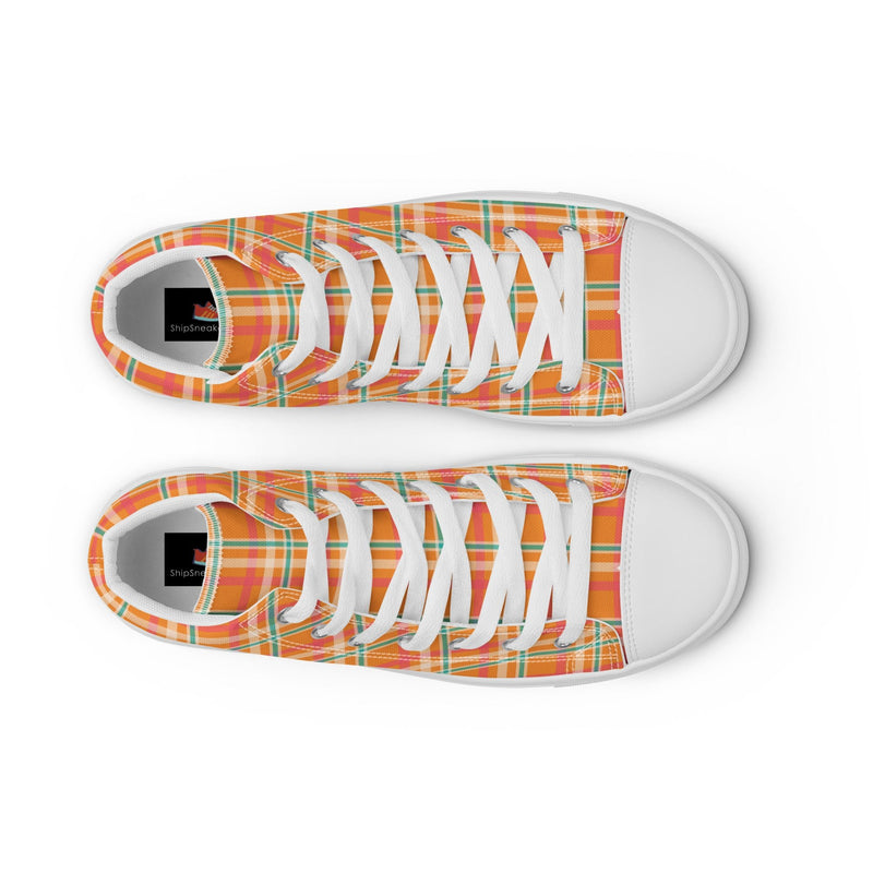 Autumn Plaid High Top #197 - Lifestyle Shot | HA!LO Canvas Sneakers