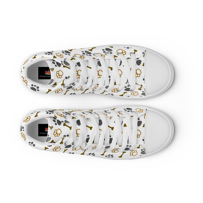 Paw Print Mix High Top #212 - Lifestyle Shot | HA!LO Canvas Sneakers