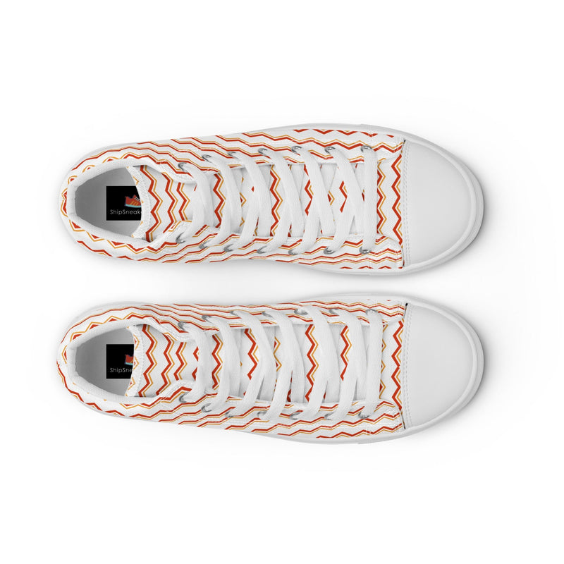 Peach Chevron High Top #215 - Lifestyle Shot | HA!LO Canvas Sneakers