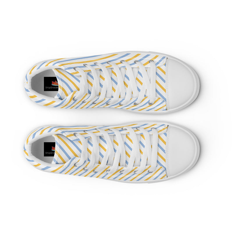 Sunshine Stripe High Top #236 - Lifestyle Shot | HA!LO Canvas Sneakers