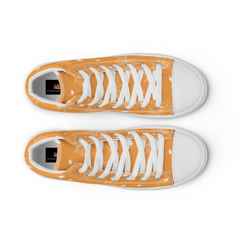 Orange Sparkle High Top #256 - Lifestyle Shot | HA!LO Canvas Sneakers