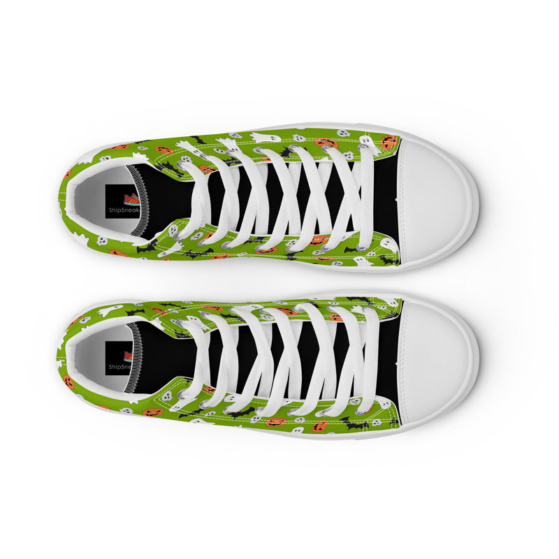 Green Doodle High Top #270 - Lifestyle Shot | HA!LO Canvas Sneakers