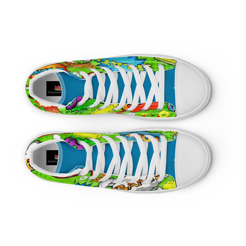 Comic Splat High Top #280 - Lifestyle Shot | HA!LO Canvas Sneakers