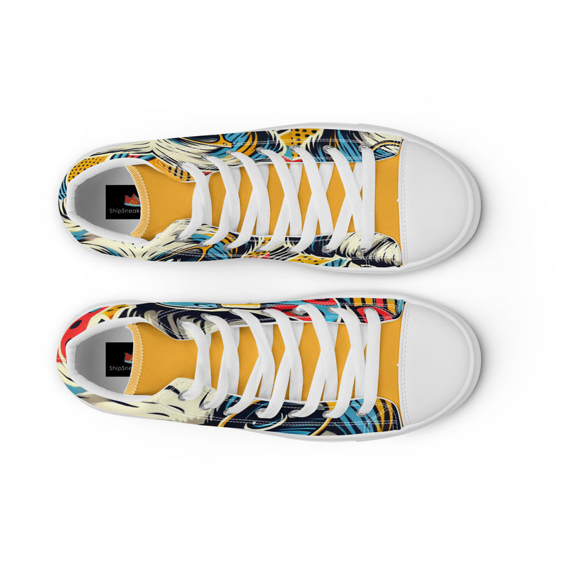 Pop Art Pup High Top #295 - Lifestyle Shot | HA!LO Canvas Sneakers
