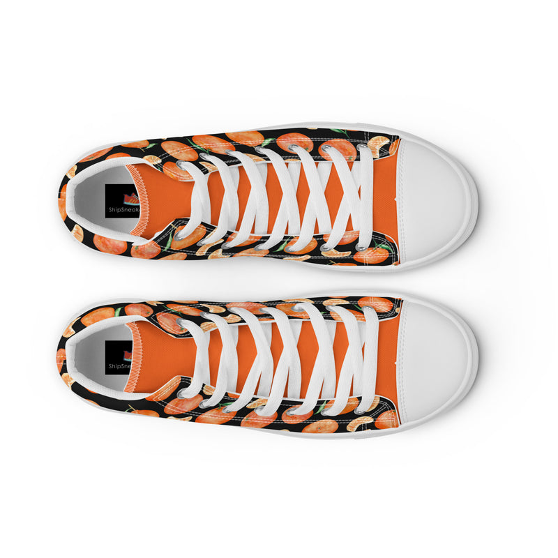 Orange Pop High Top #305 - Lifestyle Shot | HA!LO Canvas Sneakers