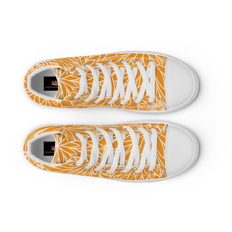Orange Leaf High Top #311 - Lifestyle Shot | HA!LO Canvas Sneakers