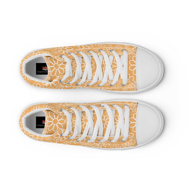 Gold Daisy High Top #313 - Lifestyle Shot | HA!LO Canvas Sneakers