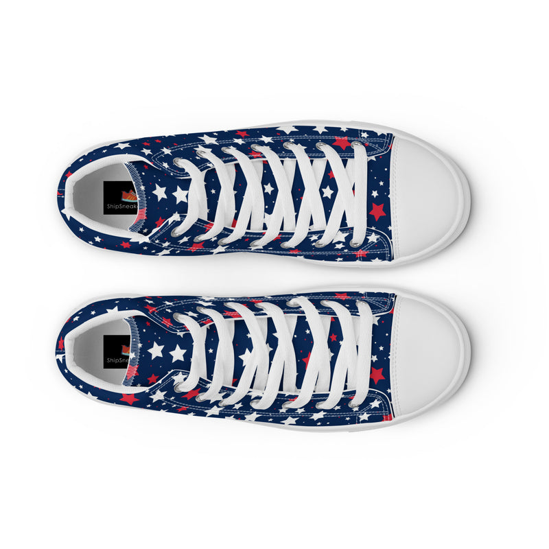 Patriot Blue High Top #356 - Close Up Detail | HA!LO Canvas Sneakers