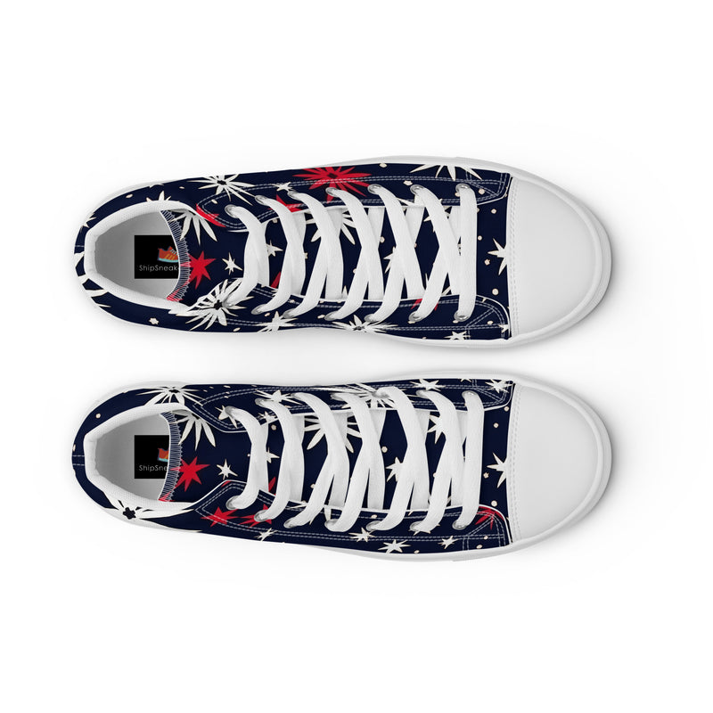 Firework Night High Top #352 - Angled View | HA!LO Canvas Sneakers