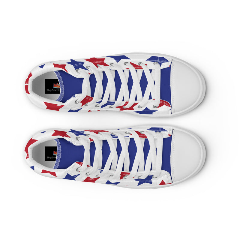 Patriot Star High Top #351 - Angled View | HA!LO Canvas Sneakers