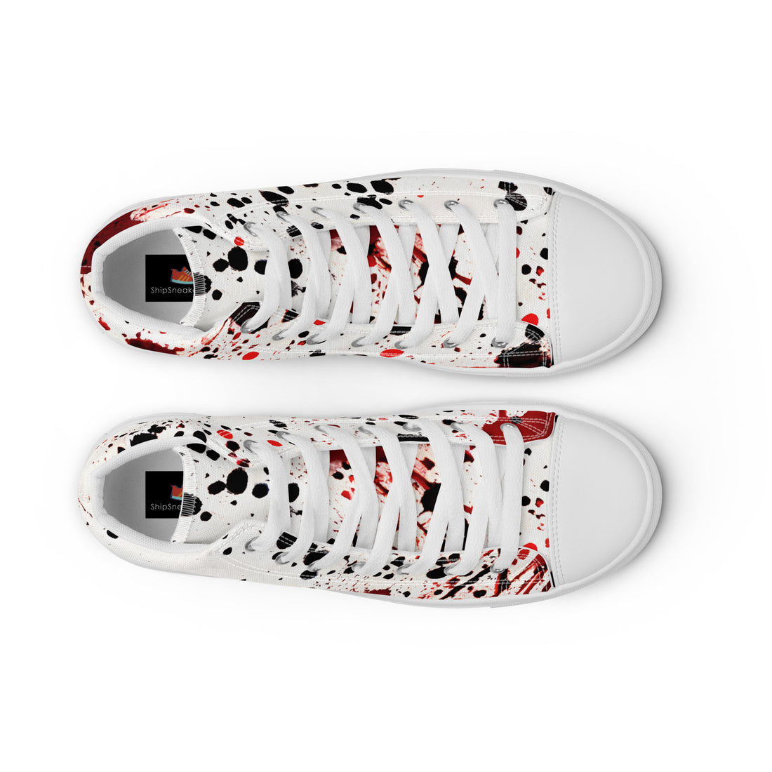 Men's Halloween Blood Splatter High Top Sneakers 321 - ShipSneakers.com