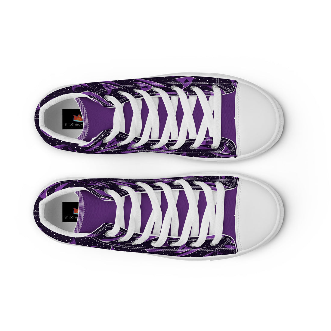 Men's Halloween Purple Witch Hat High Top Sneakers 329 - ShipSneakers.com