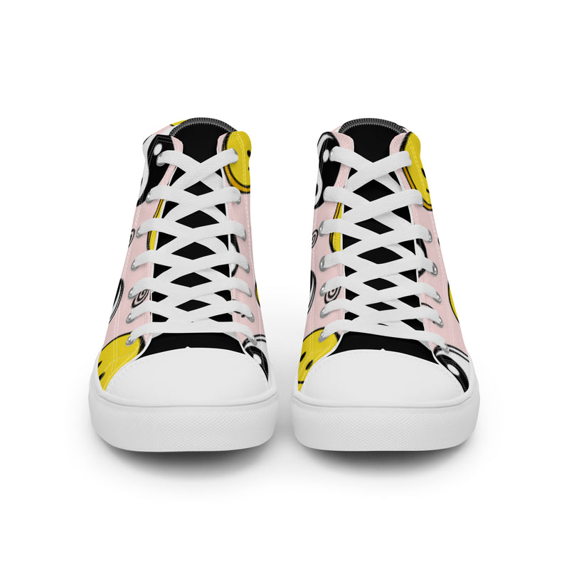 Smiley Yin Yang High Top #5 - Close Up Detail | HA!LO Canvas Sneakers