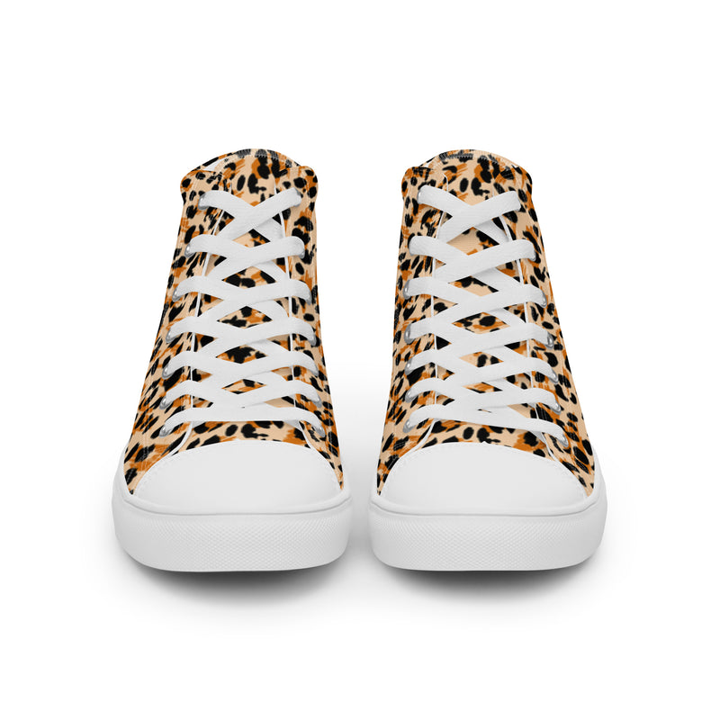 Cheetah Print High Top #15 - Close Up Detail | HA!LO Canvas Sneakers