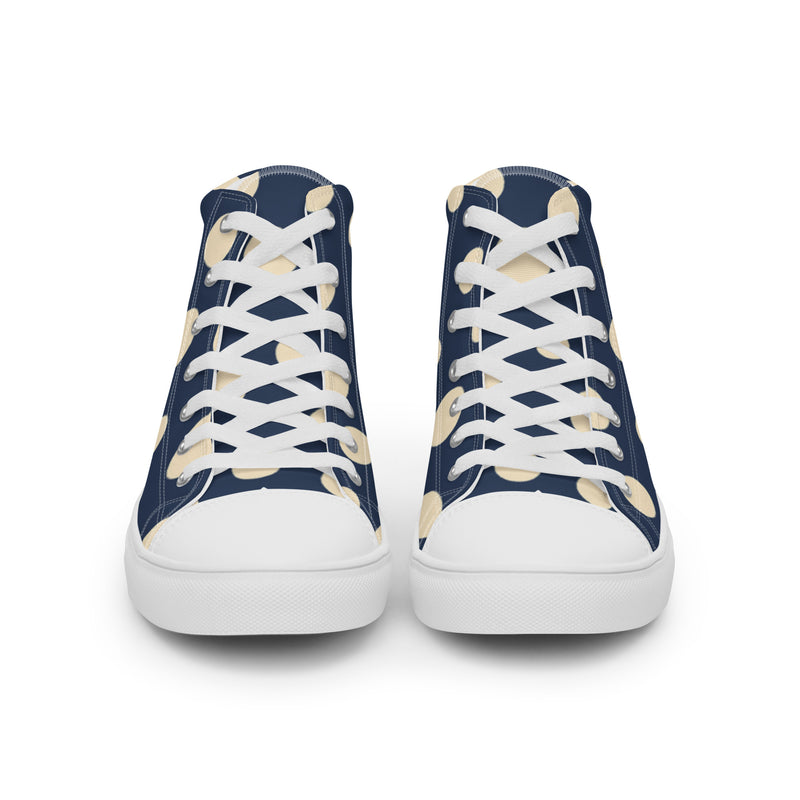 Navy Gold Dot High Top #19 - Close Up Detail | HA!LO Canvas Sneakers