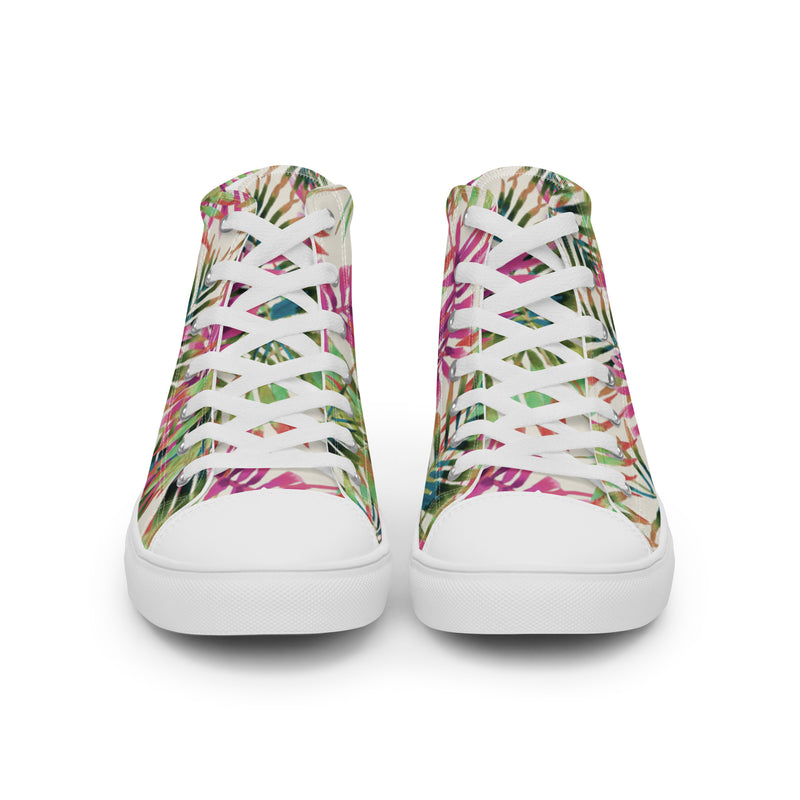 Tropical Leaf High Top #31 - Close Up Detail | HA!LO Canvas Sneakers