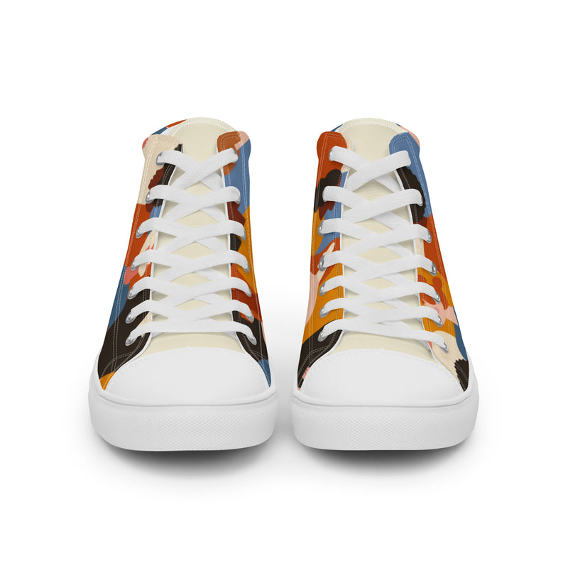 Abstract Faces High Top #32 - Close Up Detail | HA!LO Canvas Sneakers
