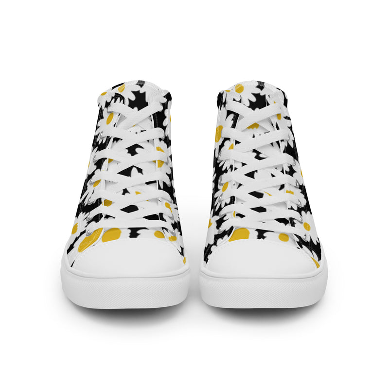 Daisy Noir High Top #36 - Close Up Detail | HA!LO Canvas Sneakers