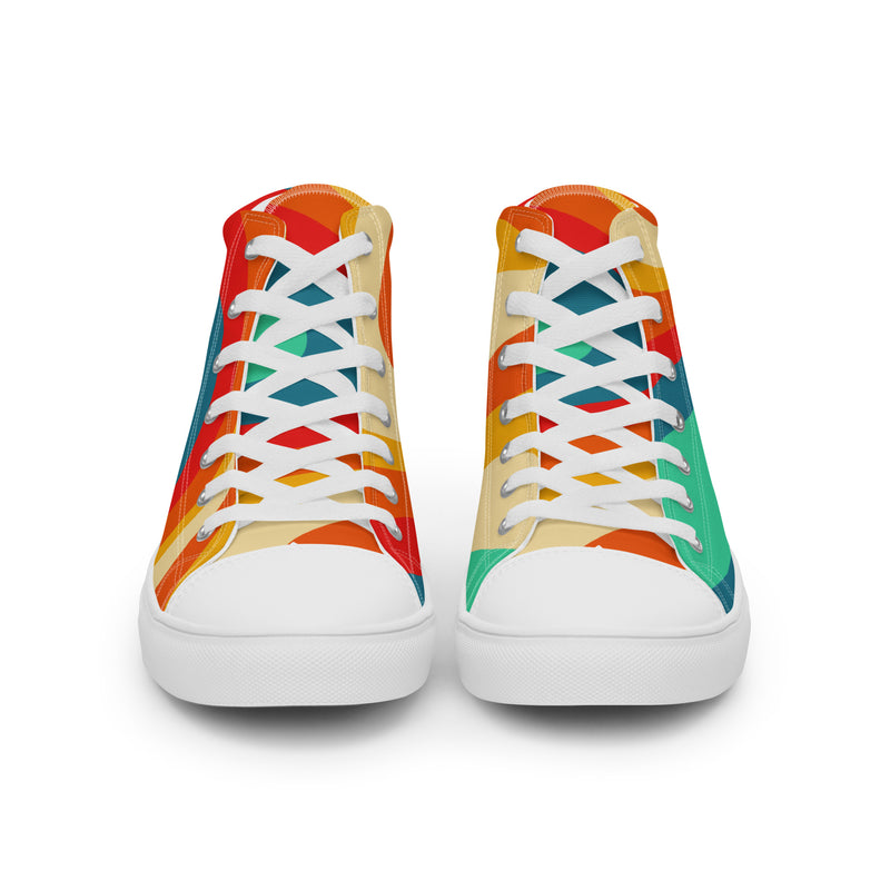 Teal Gradient High Top #39 - Angled View | HA!LO Canvas Sneakers