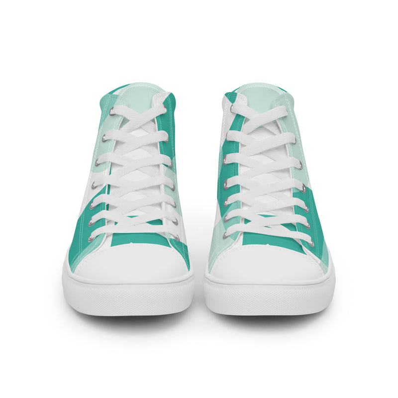 Mint Abstract High Top #42 - Lifestyle Shot | HA!LO Canvas Sneakers