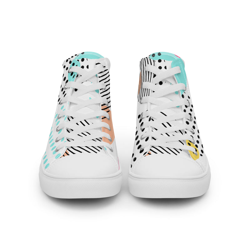 Dot Pop High Top #57 - Close Up Detail | HA!LO Canvas Sneakers