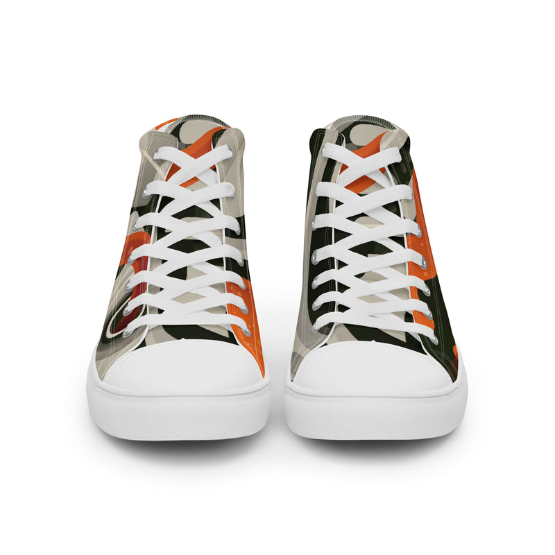 Abstract Camo High Top #66 - Close Up Detail | HA!LO Canvas Sneakers