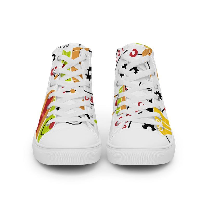 Emoji Doodle High Top #76 - Close Up Detail | HA!LO Canvas Sneakers
