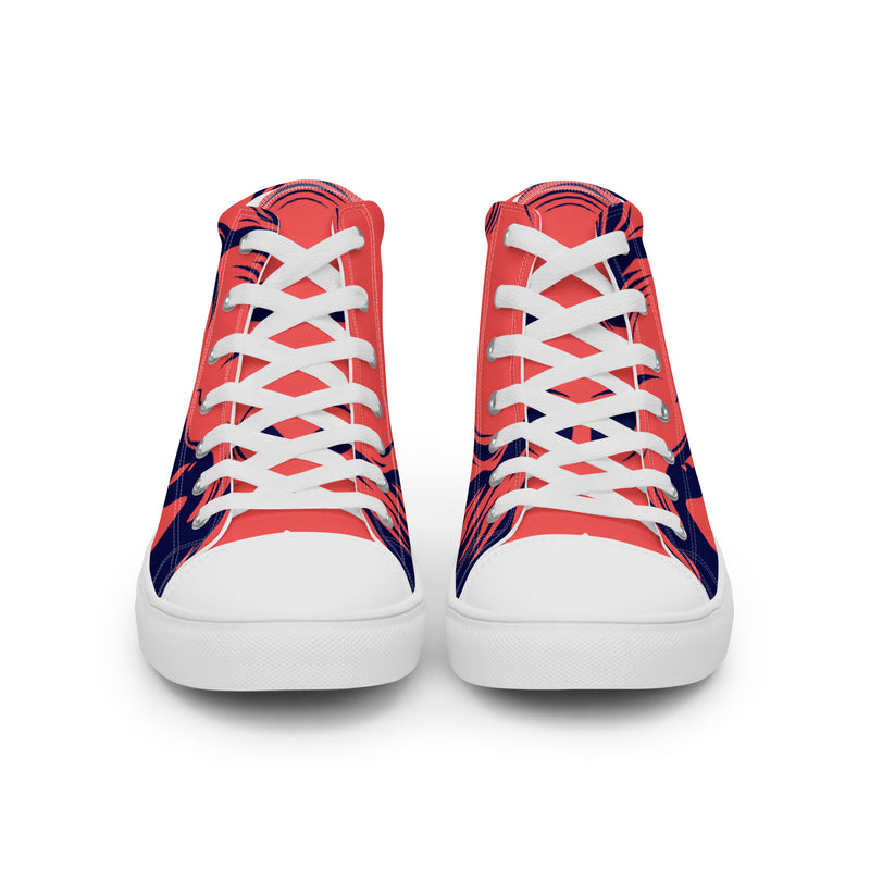 Red Pop Art High Top #80 - Close Up Detail | HA!LO Canvas Sneakers