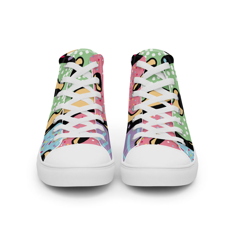 Dino Doodle High Top #82 - Close Up Detail | HA!LO Canvas Sneakers