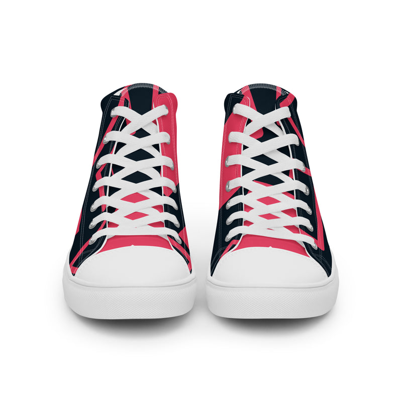 Navy Abstract High Top #88 - Close Up Detail | HA!LO Canvas Sneakers